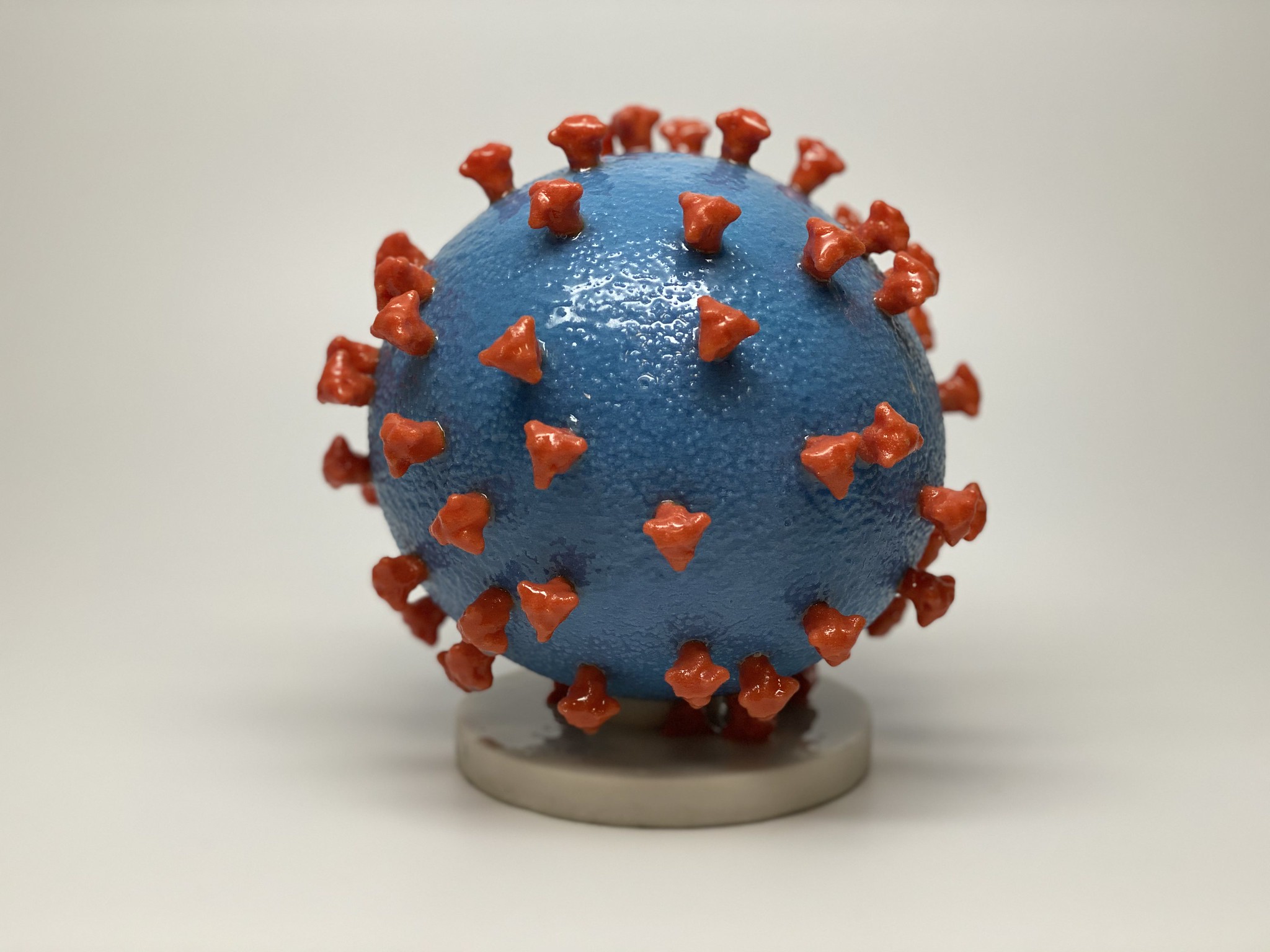 A three-dimensional printed model of a SARS-CoV-2 virus particle