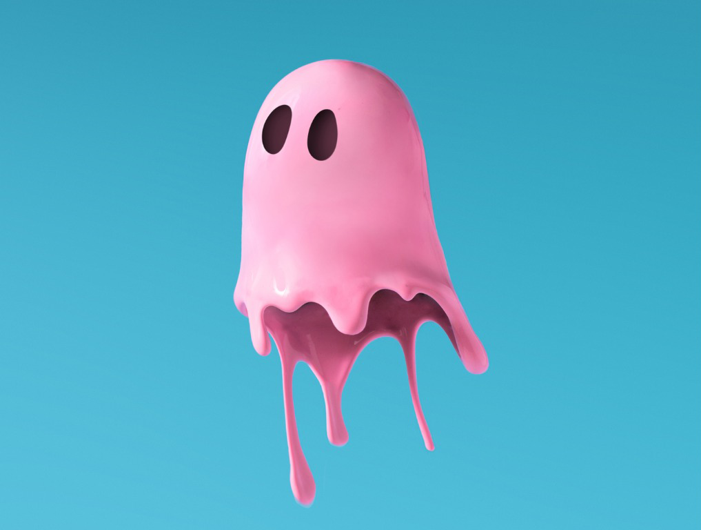 Artwork of a pink ghost